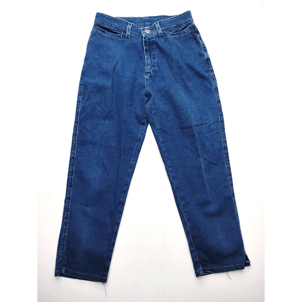 Riveted by Lee High Rise Mom Capris Blue Denim Utility Cropped Jeans Size 10 P